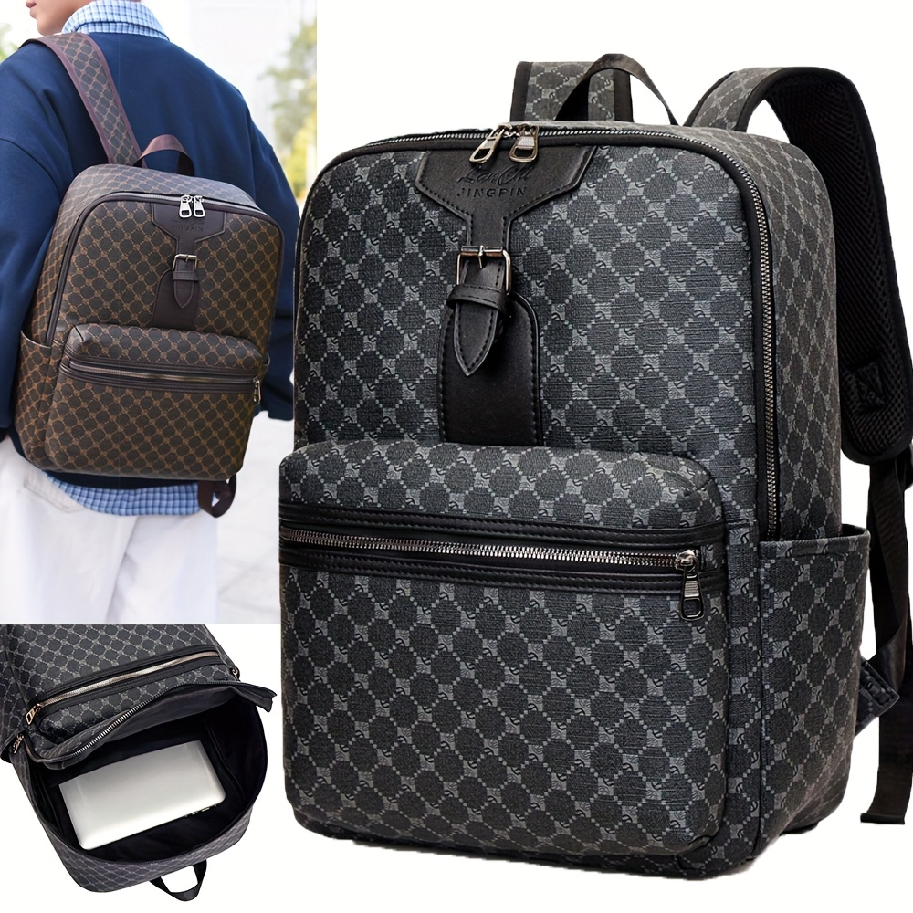 Luxury Bags For Travel - Luxury Monogram Pattern Laptop Backpack, Large