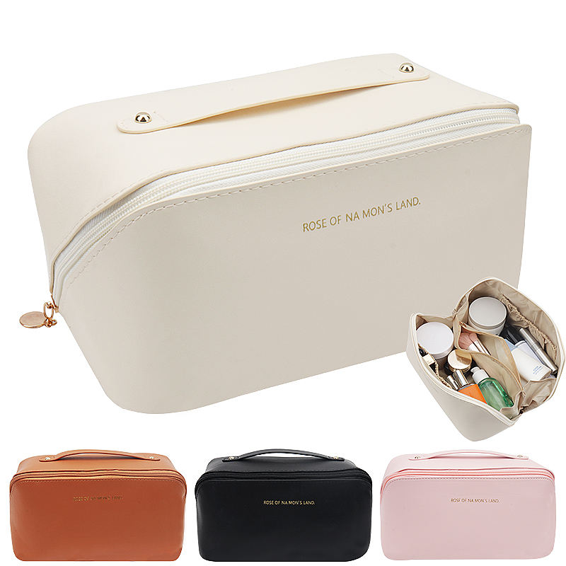 Luxury Bags For Travel - Large Capacity Synthetic Leather Makeup Bag