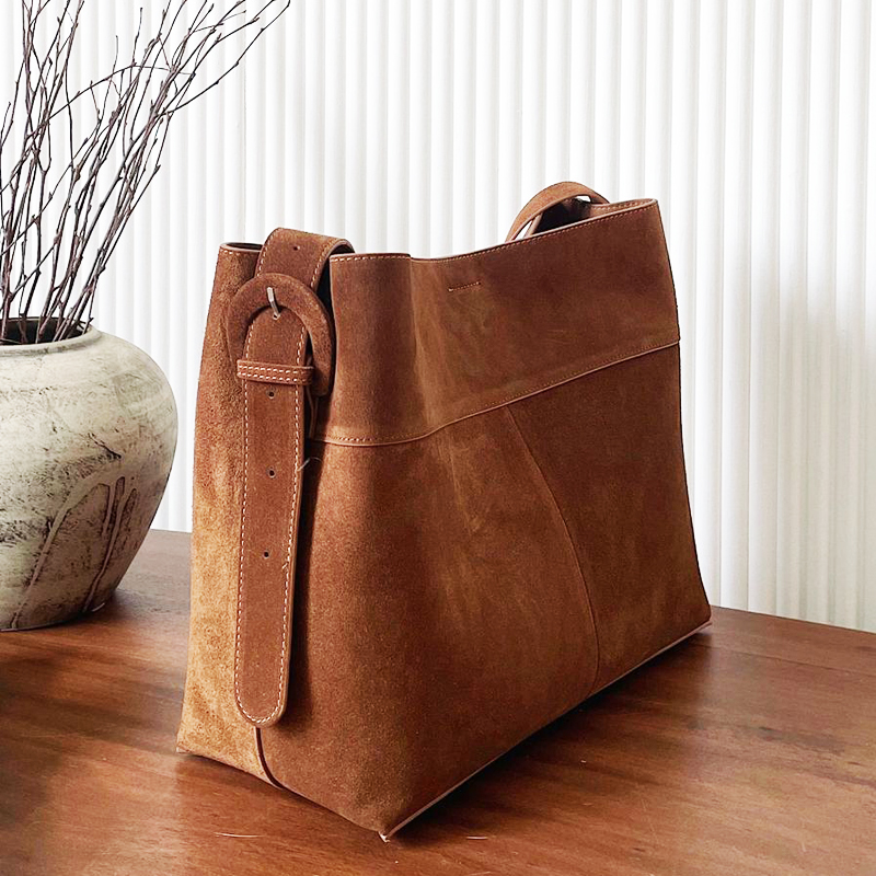 Luxury Tote Bags With Zipper - Korean Genuine Leather Tote Bags For