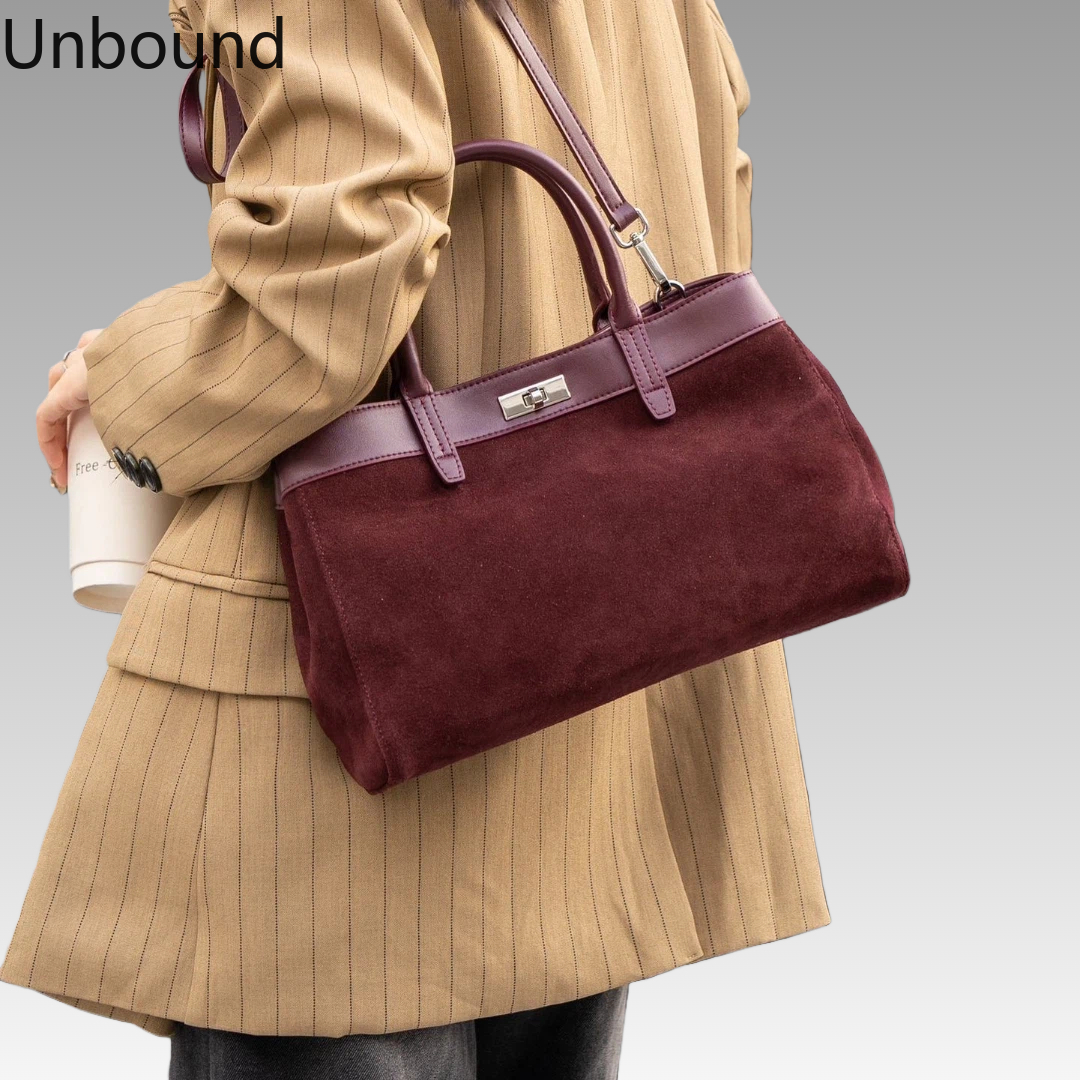 Half Moon Bag Suede - Genuine Leather Suede Womens Vintage Handbag