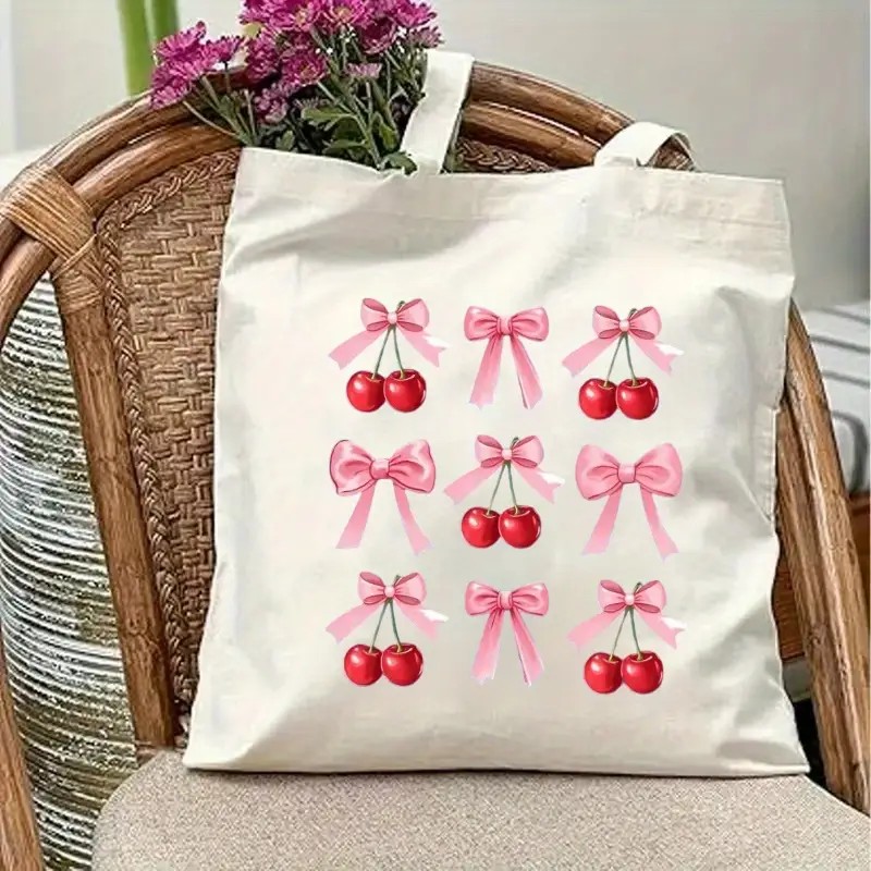 Canvas Tote Bag with Cherry Bo - Canvas Tote Designer のレビューと価格