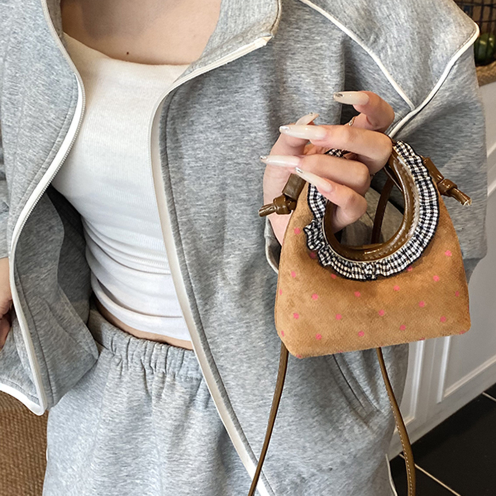 Sweet Mini Suede Handbag Women - Half Moon Bag Suede のレビューと価格