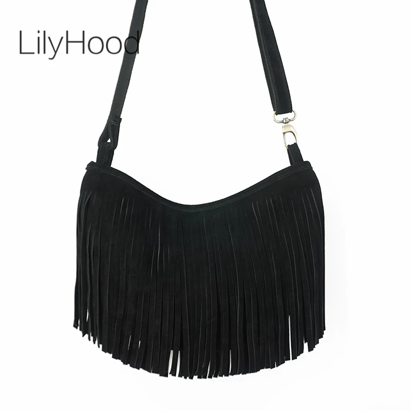 Women Genuine Leather Suede Fr - Half Moon Bag Suede のレビューと価格