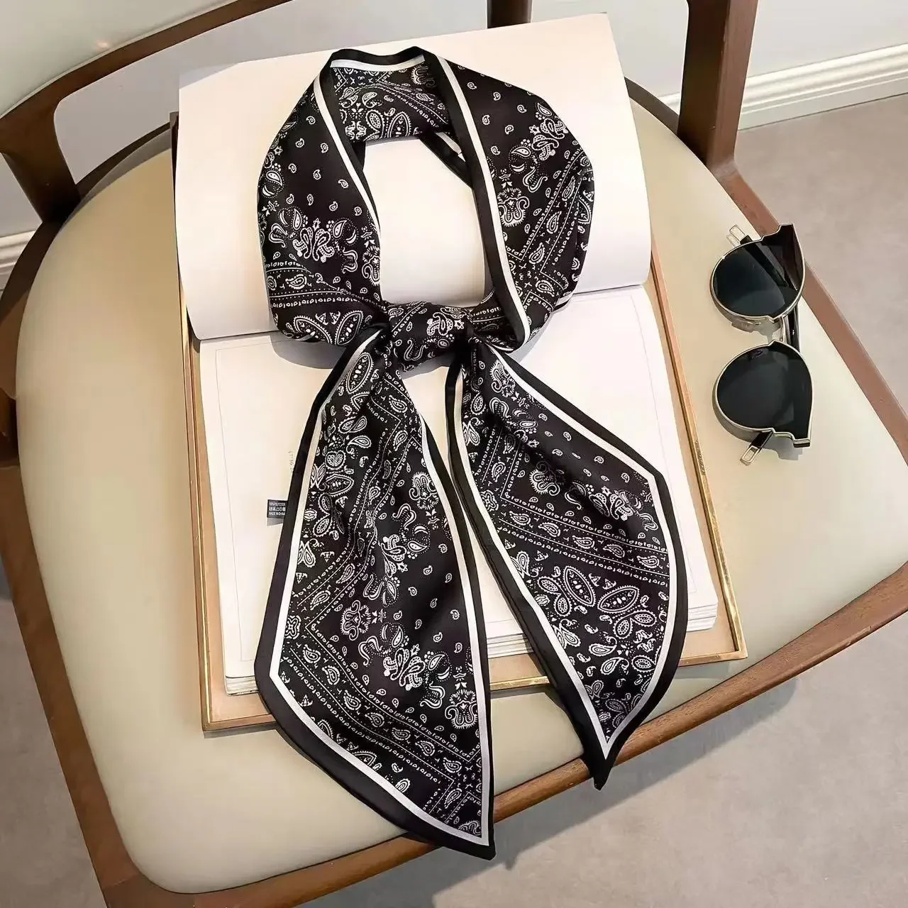 Design Print Skinny Scarf Plai - Luxury Bags For Travel のレビューと価格
