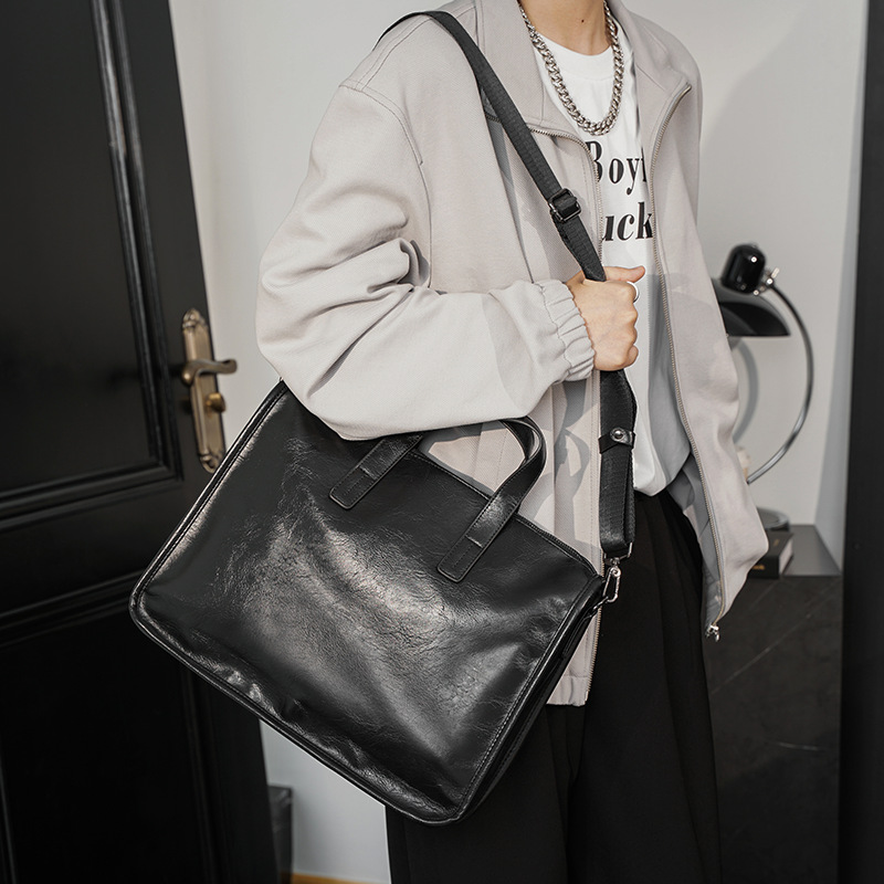 Casual Business Men's Handbag  - Luxury Tote Bags With Zipper のレビューと価格