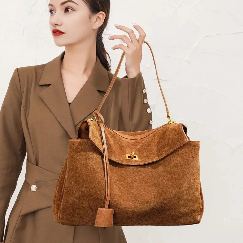 Autumn Winter Women's Suede ge - Luxury Tote Bags With Zipper のレビューと価格