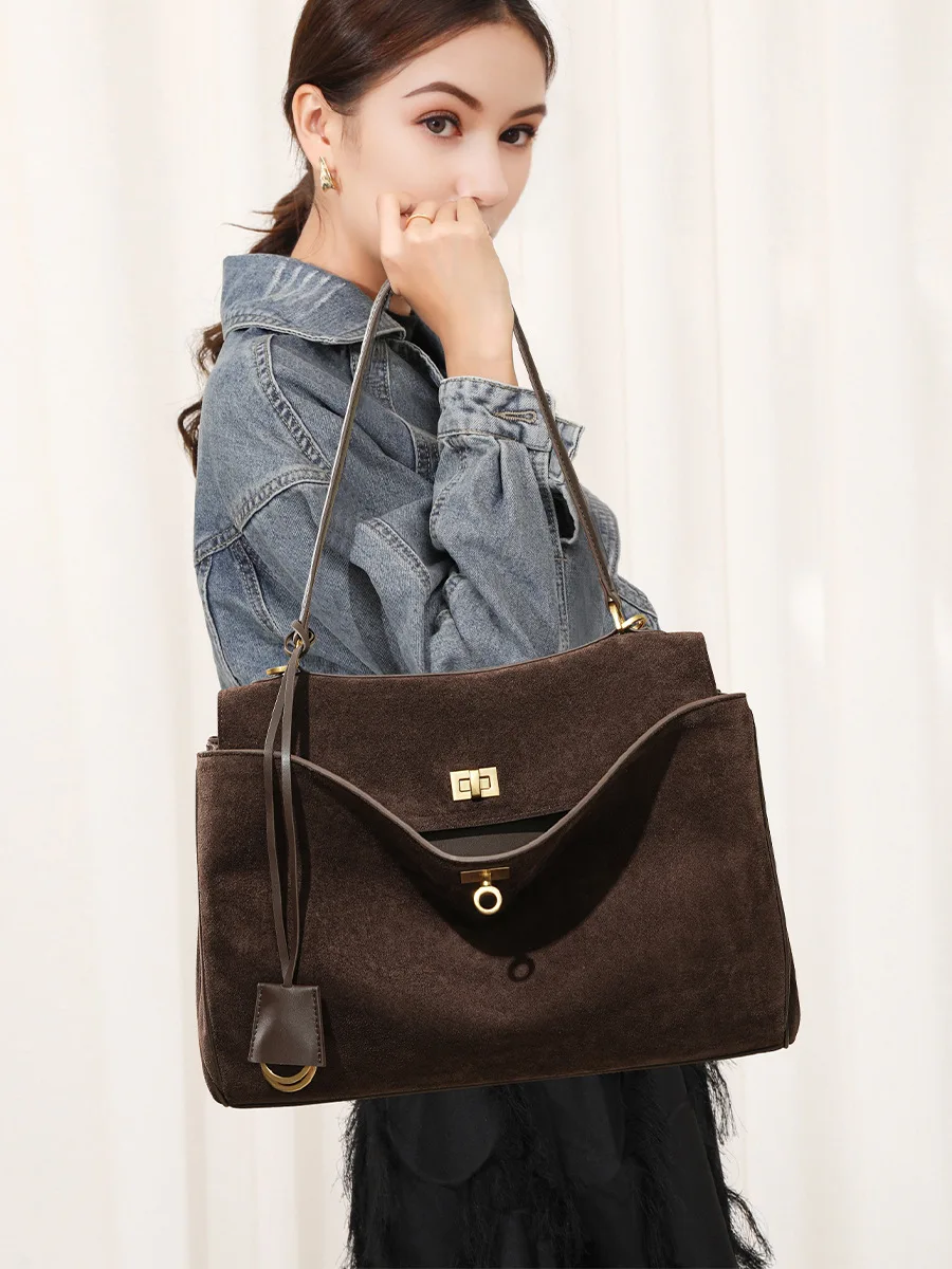 Autumn Winter Women's Suede ge - Luxury Tote Bags With Zipper のレビューと価格
