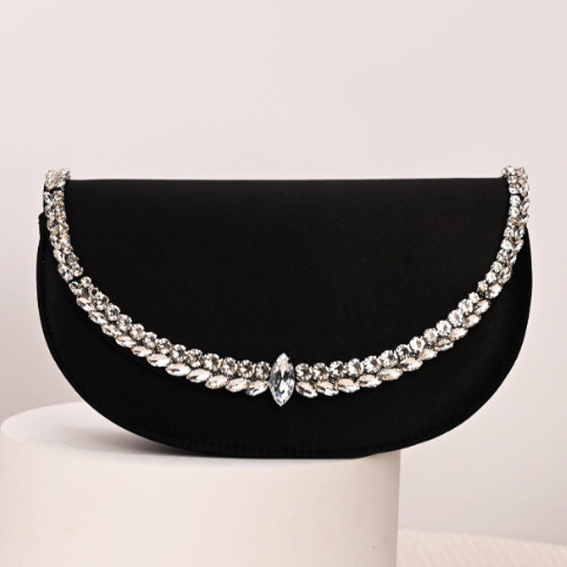 Luxury Sparkling Diamond Asymm - Half Moon Bag Suede のレビューと価格