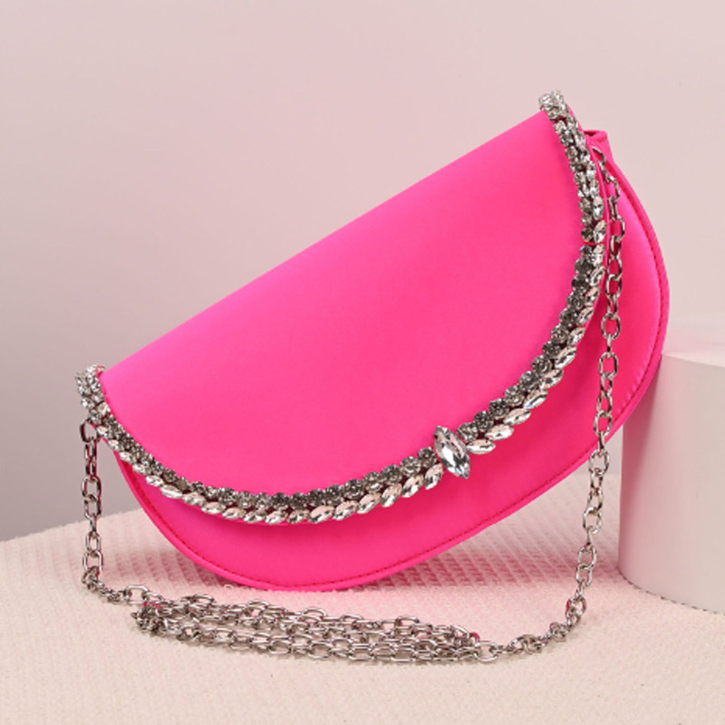 Luxury Sparkling Diamond Asymm - Half Moon Bag Suede のレビューと価格