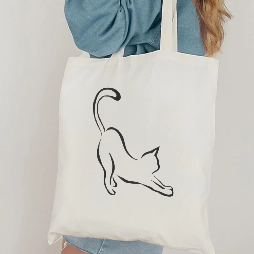 Minimalist Cat Line Art Canvas - Canvas Tote Designer のレビューと価格