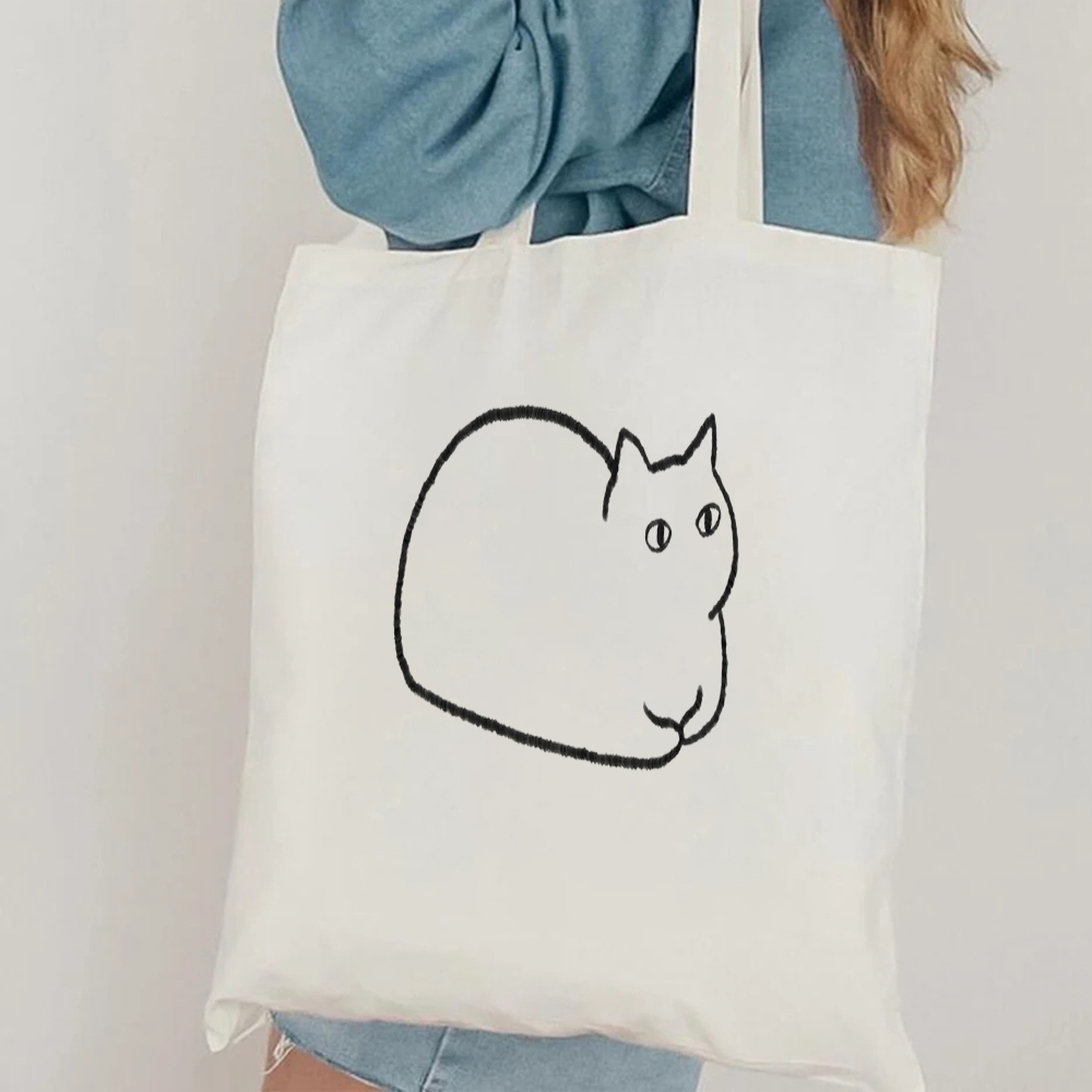 Minimalist Cat Line Art Canvas - Canvas Tote Designer のレビューと価格