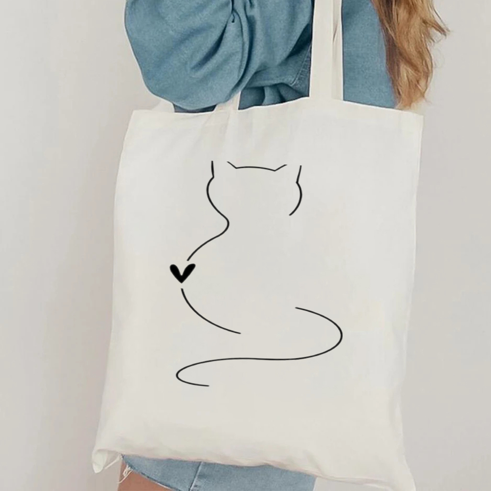 Minimalist Cat Line Art Canvas - Canvas Tote Designer のレビューと価格