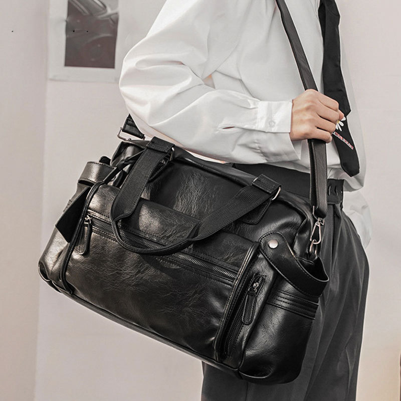 Men PU Leather Briefcase Top-H - Luxury Tote Bags With Zipper のレビューと価格