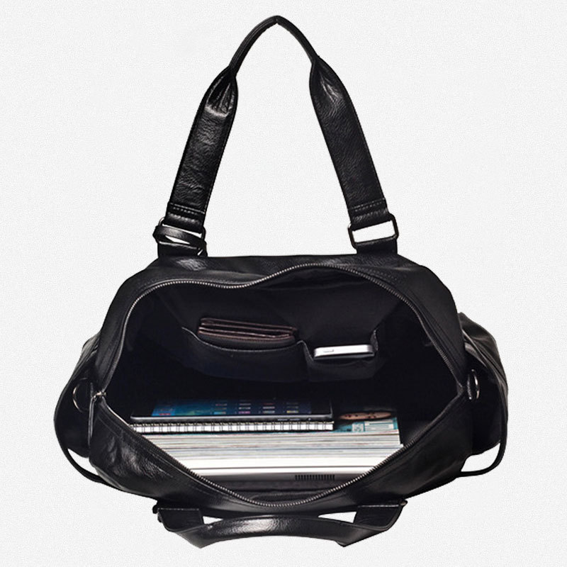 Men PU Leather Briefcase Top-H - Luxury Tote Bags With Zipper のレビューと価格