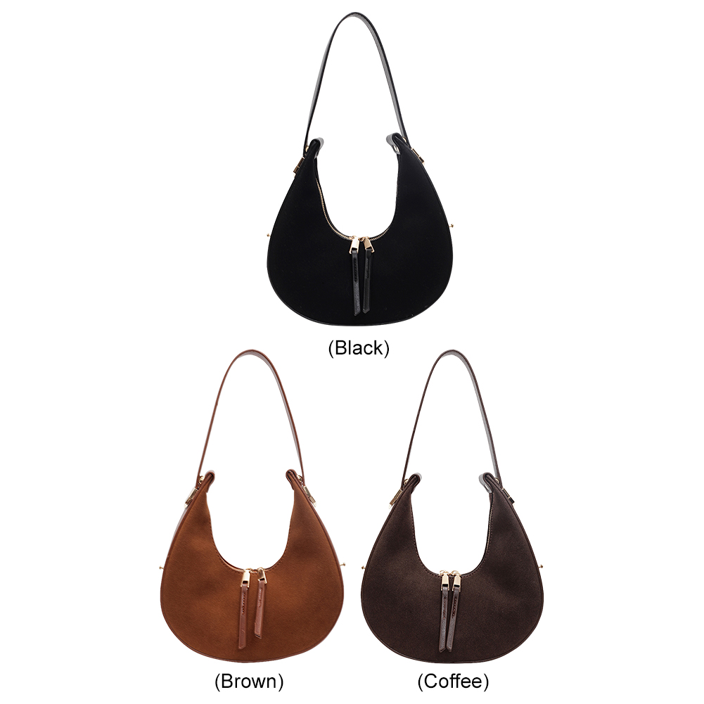 Women Faux Suede Shoulder Bag  - Half Moon Bag Suede のレビューと価格