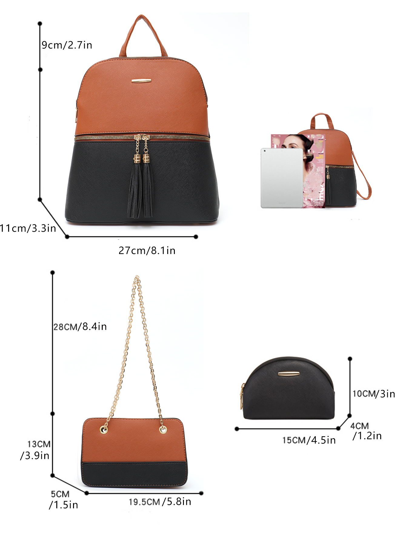 4 PCS Bags Set Women's Fashion - Luxury Tote Bags With Zipper のレビューと価格