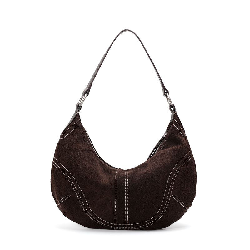 Aidanni Cowhide Suede Underarm - Half Moon Bag Suede のレビューと価格