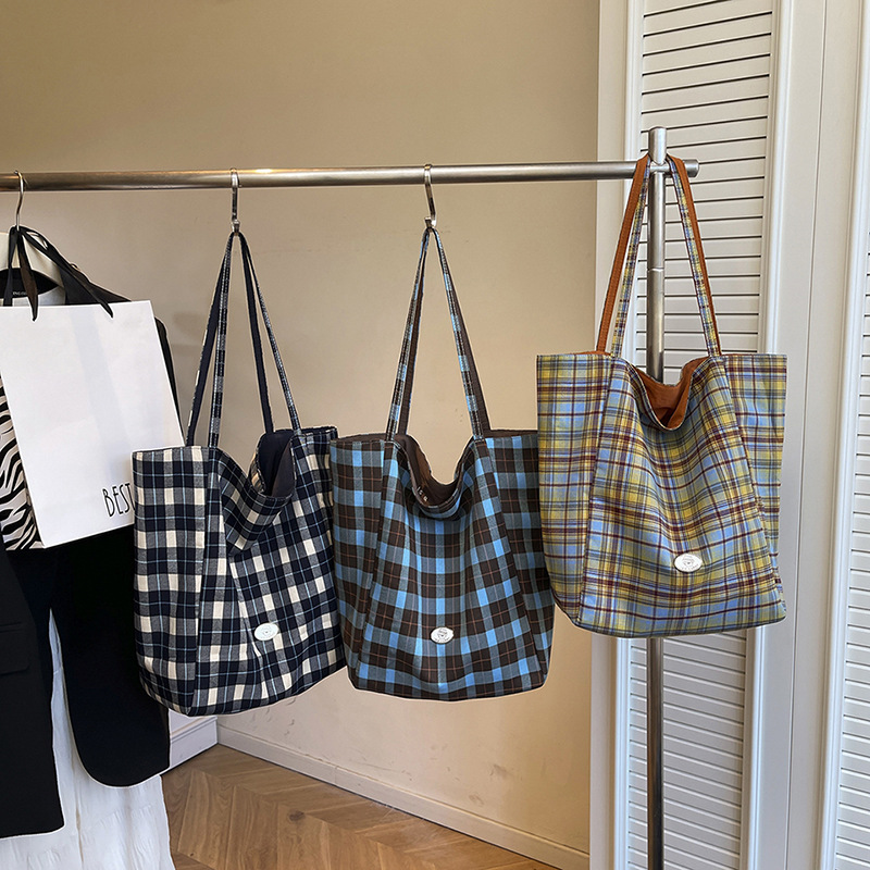 Plaid Tote Bag for Women Shoul - Canvas Tote Designer のレビューと価格
