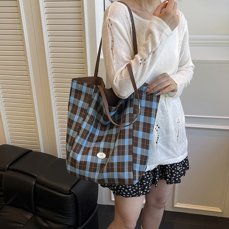 Plaid Tote Bag for Women Shoul - Canvas Tote Designer のレビューと価格
